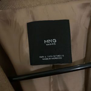 Tan; wool; long coat